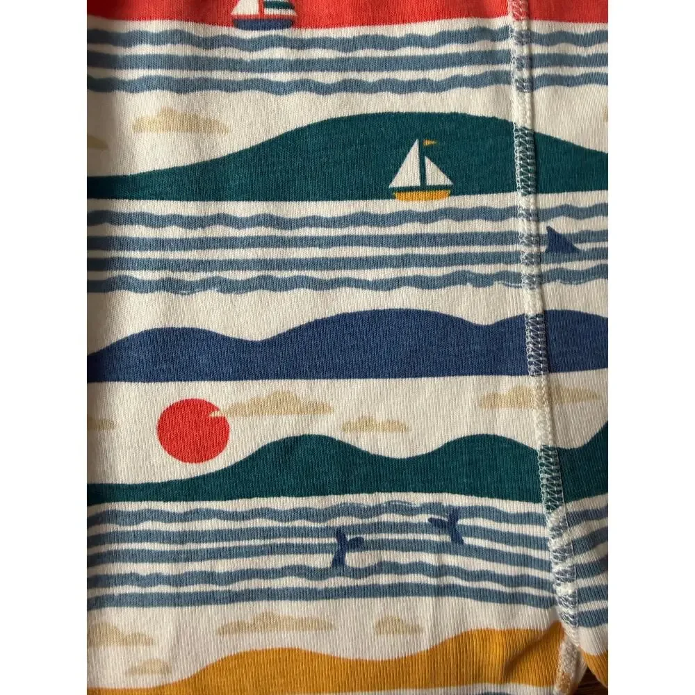 Hanna Andersson Sailboat Print Short Pajama Set Kids Size 10 Organic Cotton - Picture 3 of 4